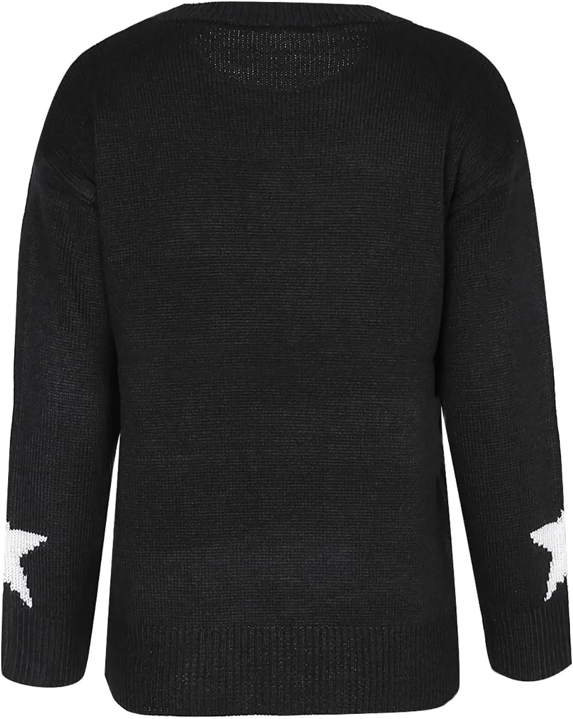shermie Women's Star Graphic Knitted Pullover Sweaters Long Sleeve Crew Neck Casual Sweater