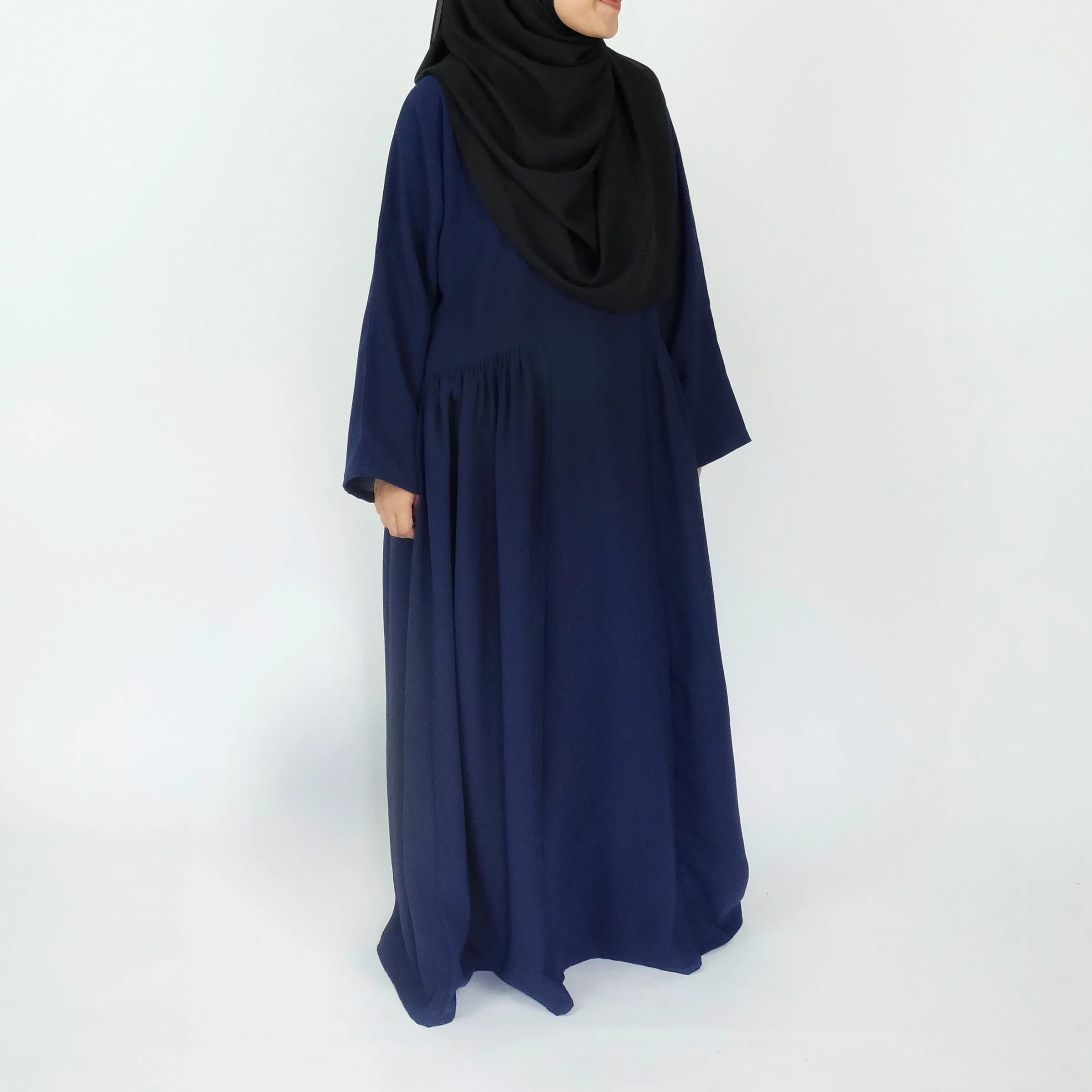 Side Ruffle Dress : Navy