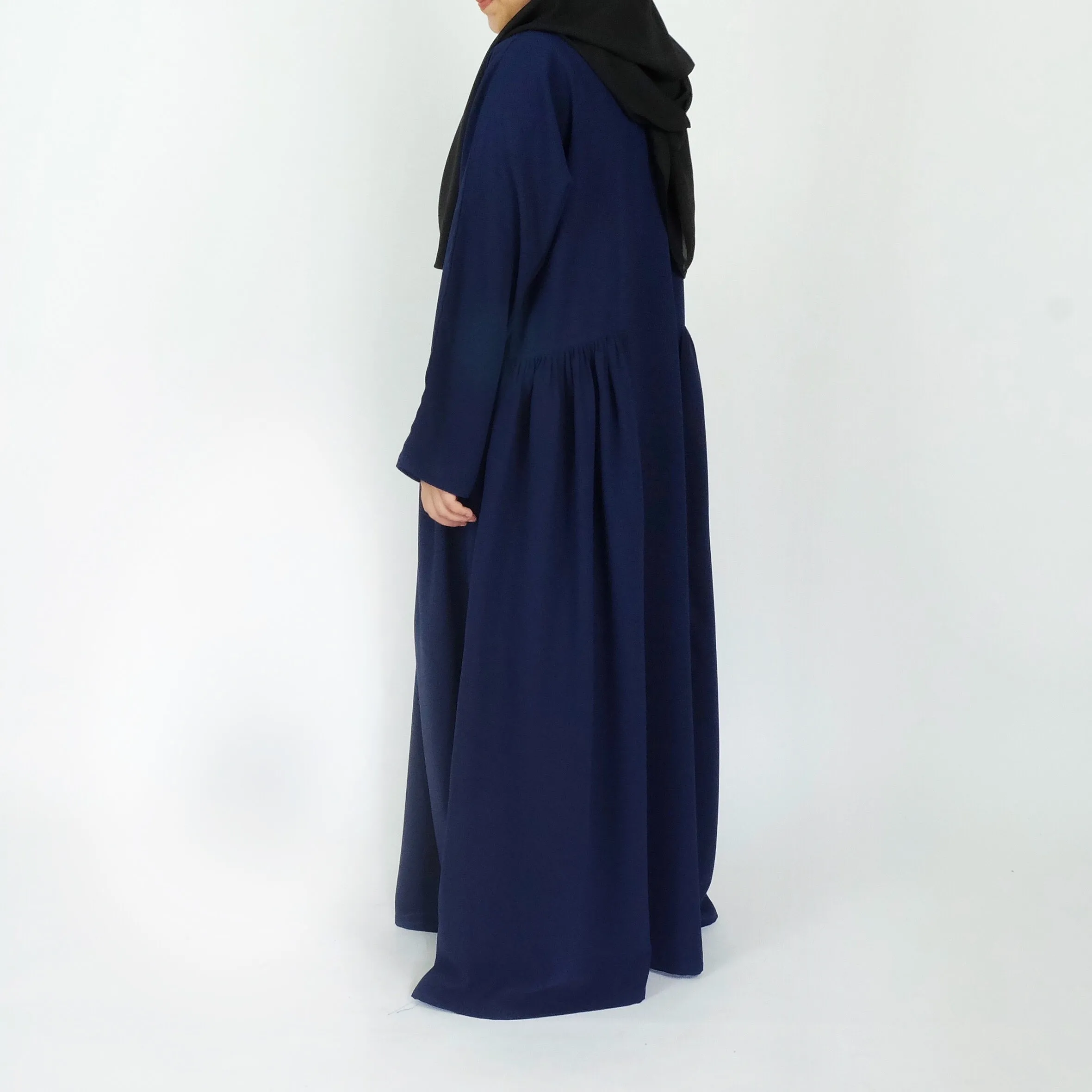 Side Ruffle Dress : Navy