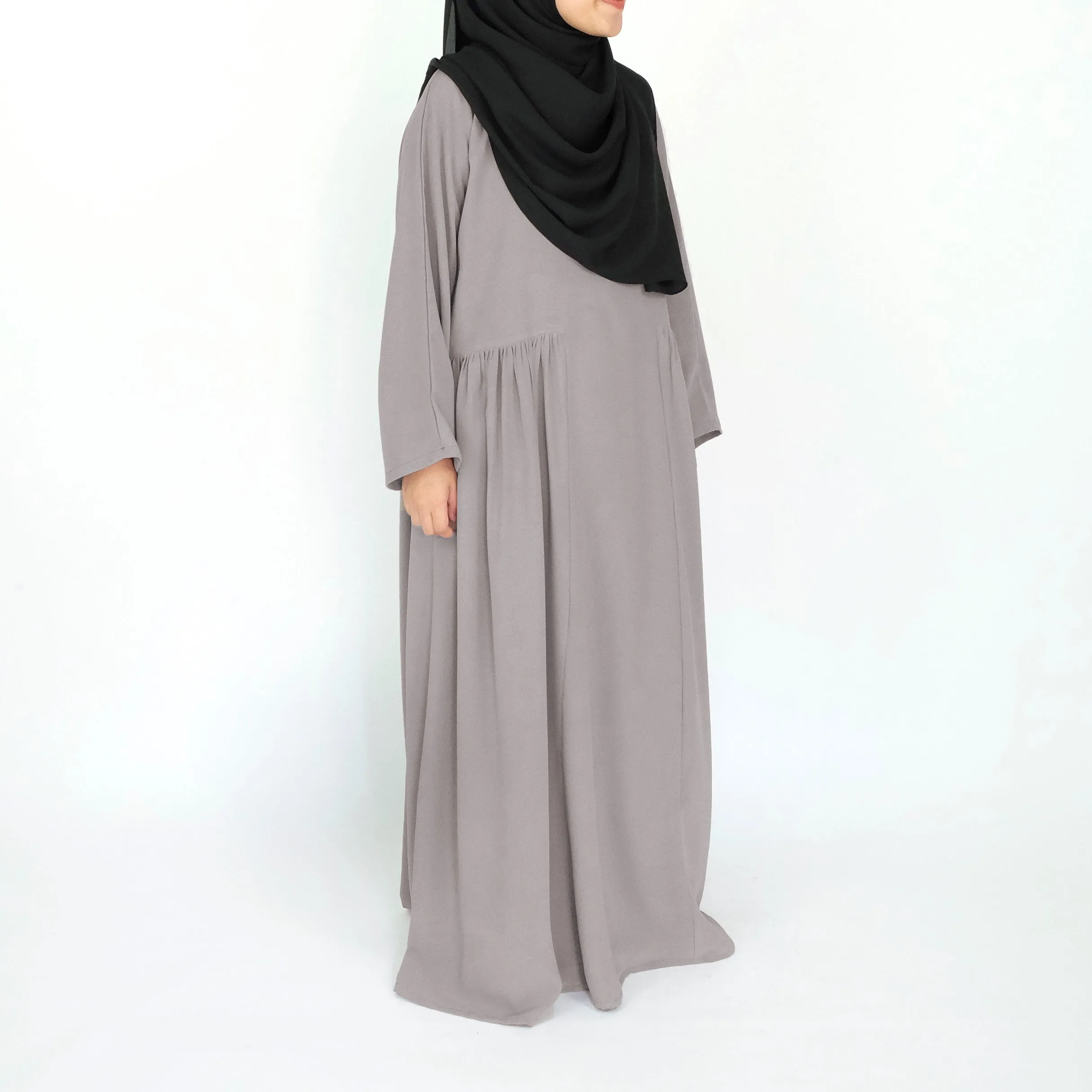 Side Ruffle Dress : Taupe