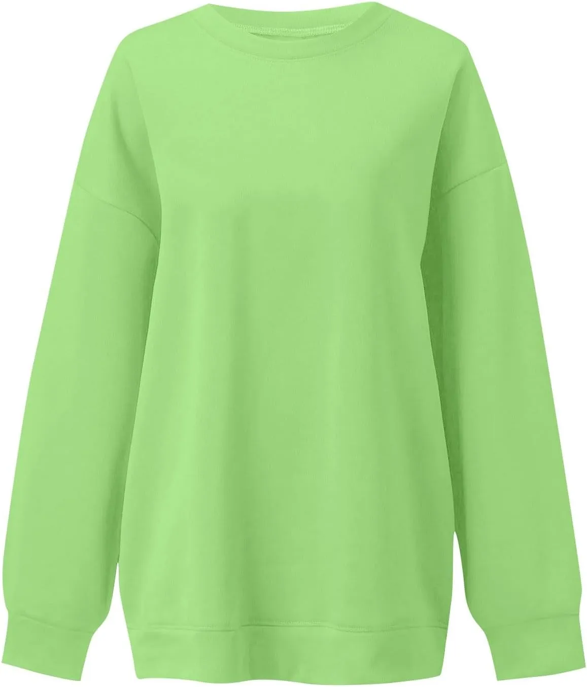 slqdgmryz Crew Neck Sweatshirts Women Oversized Preppy Sweatshirt Loose Fit Long Sleeve Fleece Pullover Crewneck Y2k Hoodie