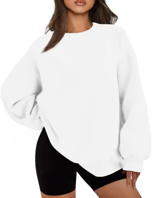 slqdgmryz Crewneck Sweatshirts Women Oversized Fleece Preppy Sweatshirt Loose Fit Plain Y2K Hoodie Winter Sweaters Pullover