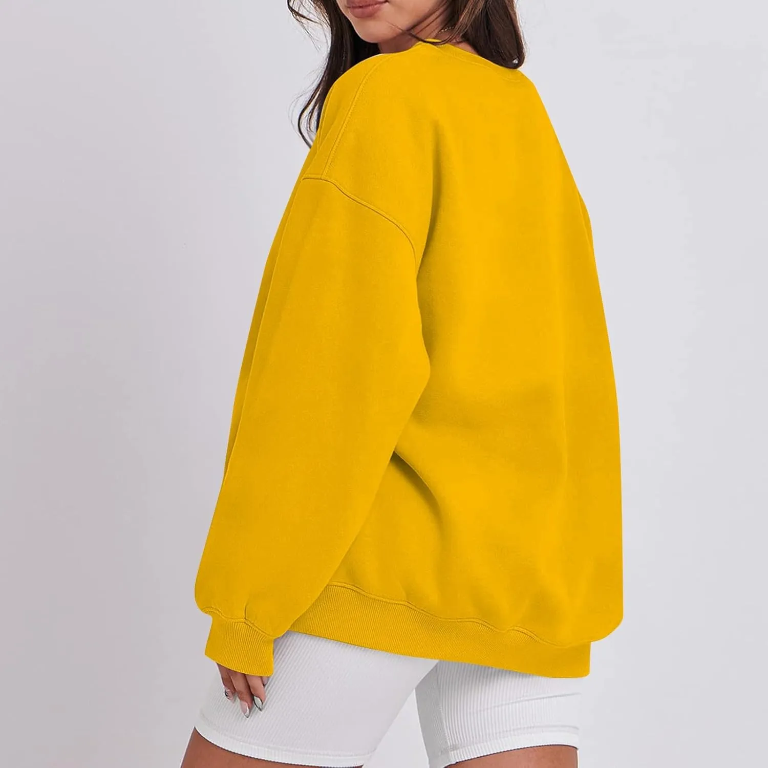 slqdgmryz Crewneck Sweatshirts Women Oversized Fleece Preppy Sweatshirt Loose Fit Plain Y2K Hoodie Winter Sweaters Pullover