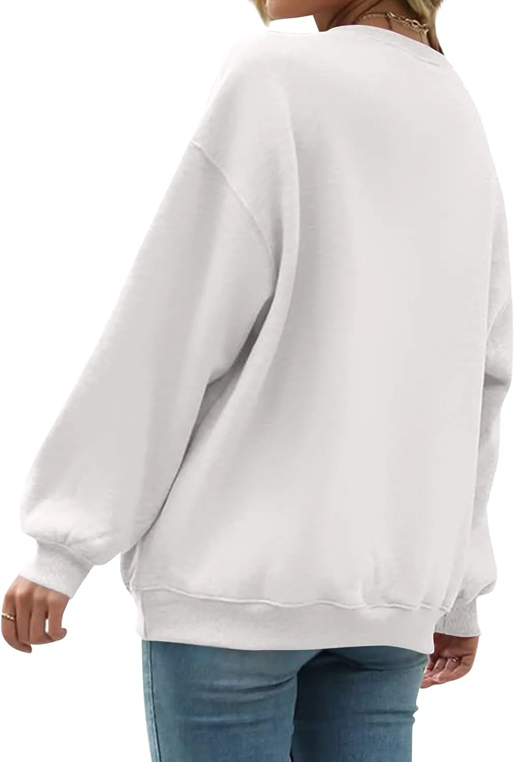slqdgmryz Crewneck Sweatshirts Women Oversized Preppy Sweatshirt Plain Y2k No Hood Fleece Pullover Hoodie with Pockets