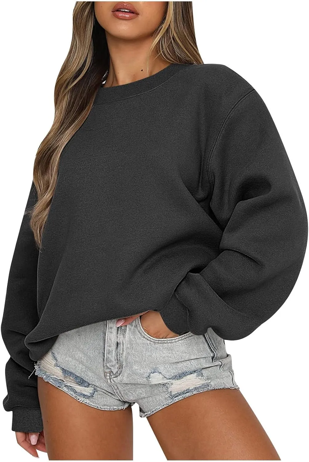 slqdgmryz Oversized Crewneck Sweatshirt Women Fall Cute Sweatshirts Loose Fit College Hoodies Y2K Long Sleeve Shirts