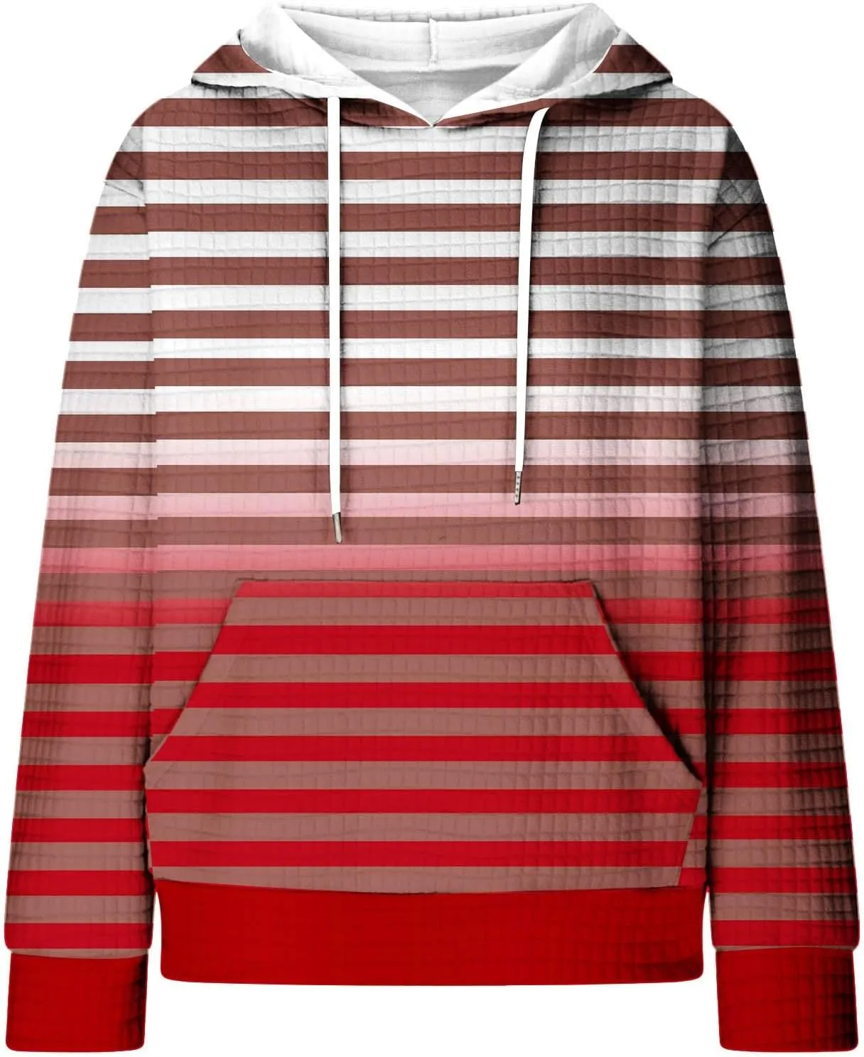 SMIDOW Womens Oversized Hoodies Gradient Color Striped Fall Fashion Pullover Tops Casual Drawstring Hooded Sweatshirts