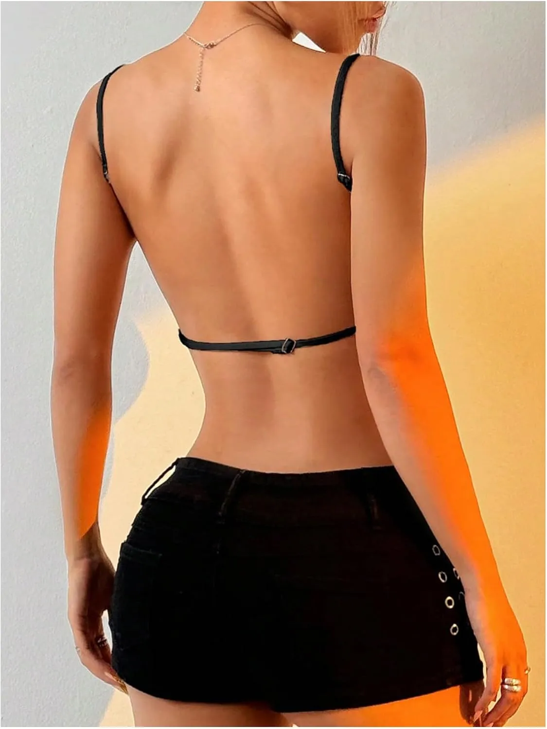 SOLY HUX Women's Striped Cami Top Backless Spaghetti Strap Knit Crop Tops Camisole