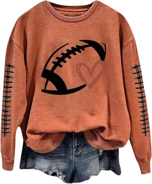 Sorry Can't Football Bye Shirt for Women Oversized Long Sleeve Game Day Sweatshirts Crew Neck Comfort Pullover Tops
