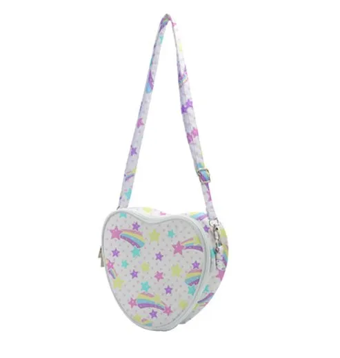 Starry party white heart shaped shoulder bag [made to order]