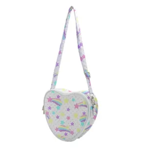 Starry party white heart shaped shoulder bag [made to order]