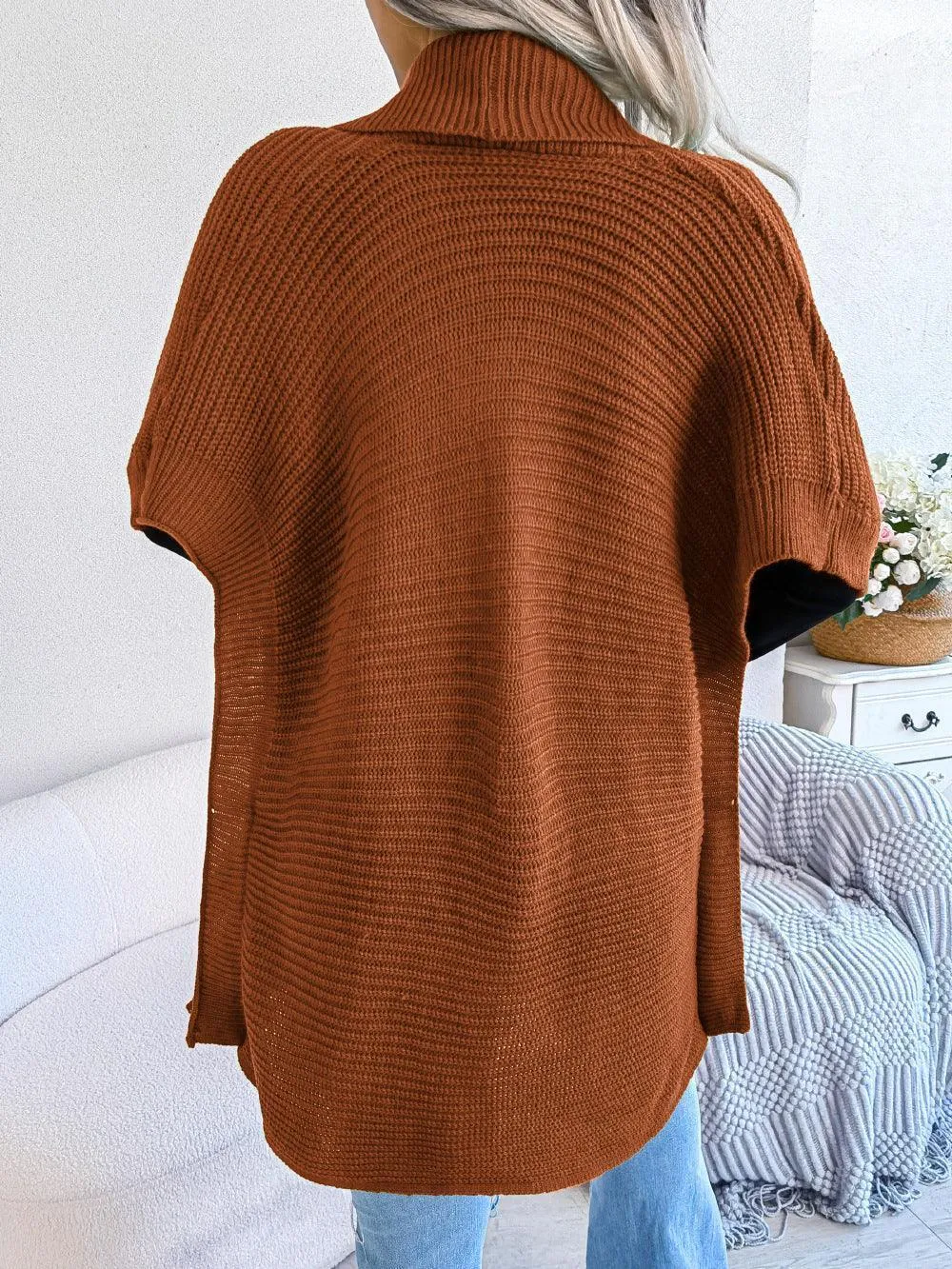 Striking Horizontal Ribbing Cardigan
