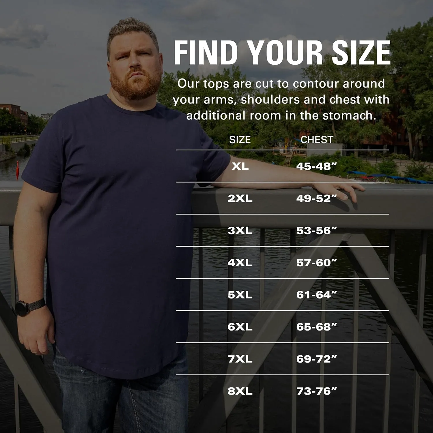 STRONGSIZE Men's Big and Tall Shirts  Stretch T-Shirt for Casual Wear (Available in Longer and Regular Length)
