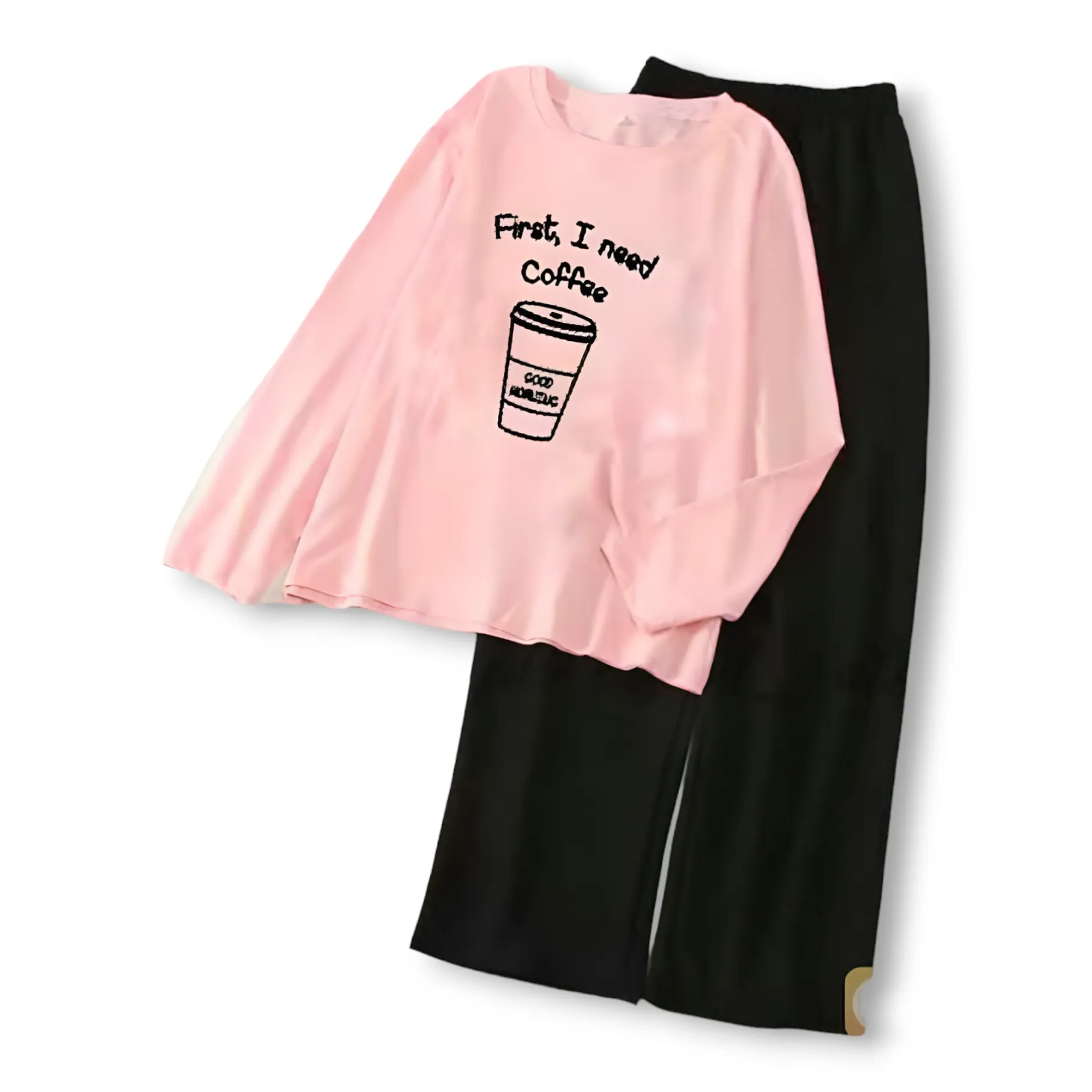Summer Pink Full Sleeve T-shirt & Trouser For Women's