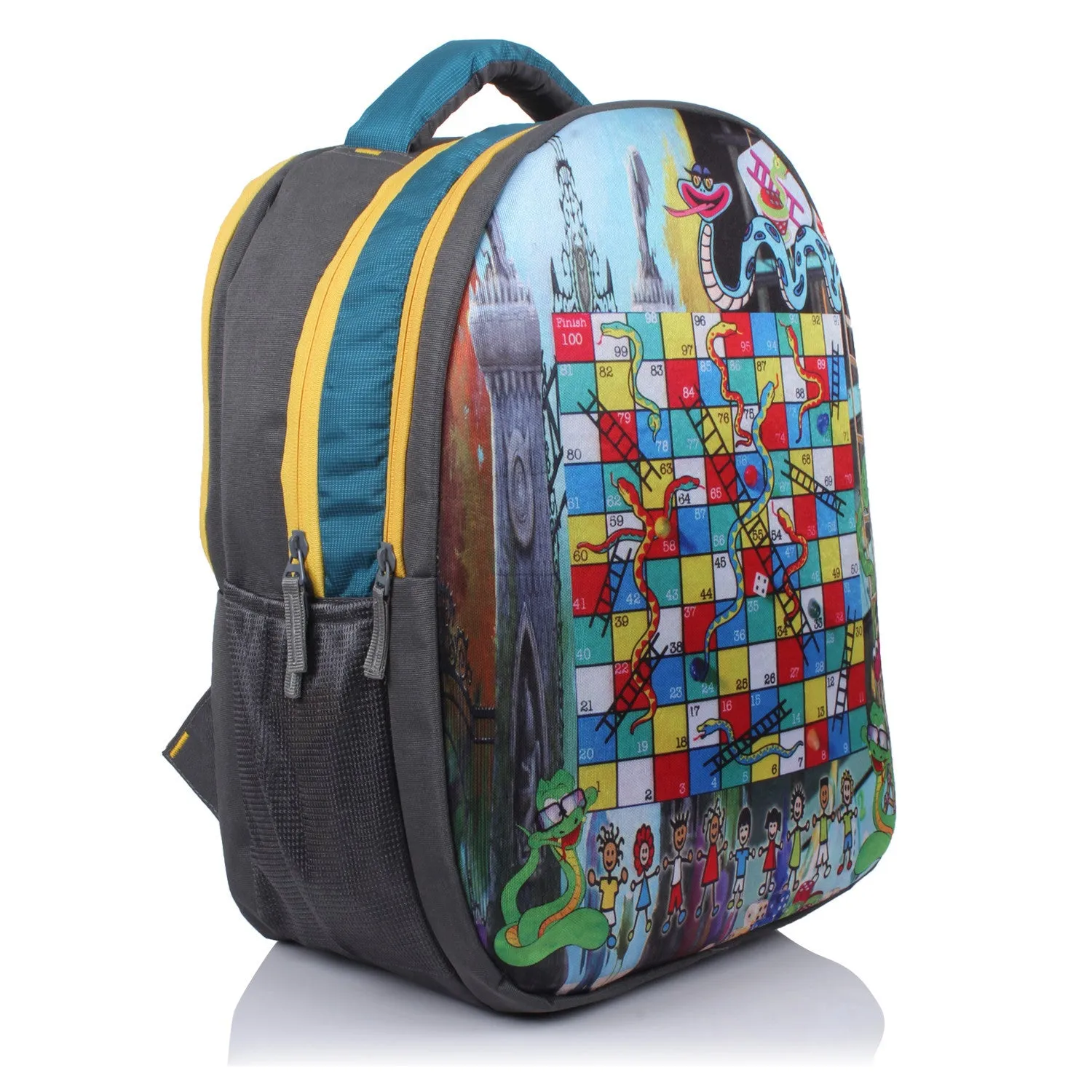 Suntop Snakes & Ladder Game 27 L Free Size Backpack(Grey)