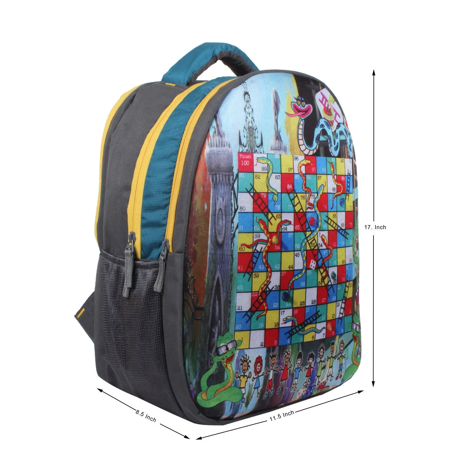 Suntop Snakes & Ladder Game 27 L Free Size Backpack(Grey)