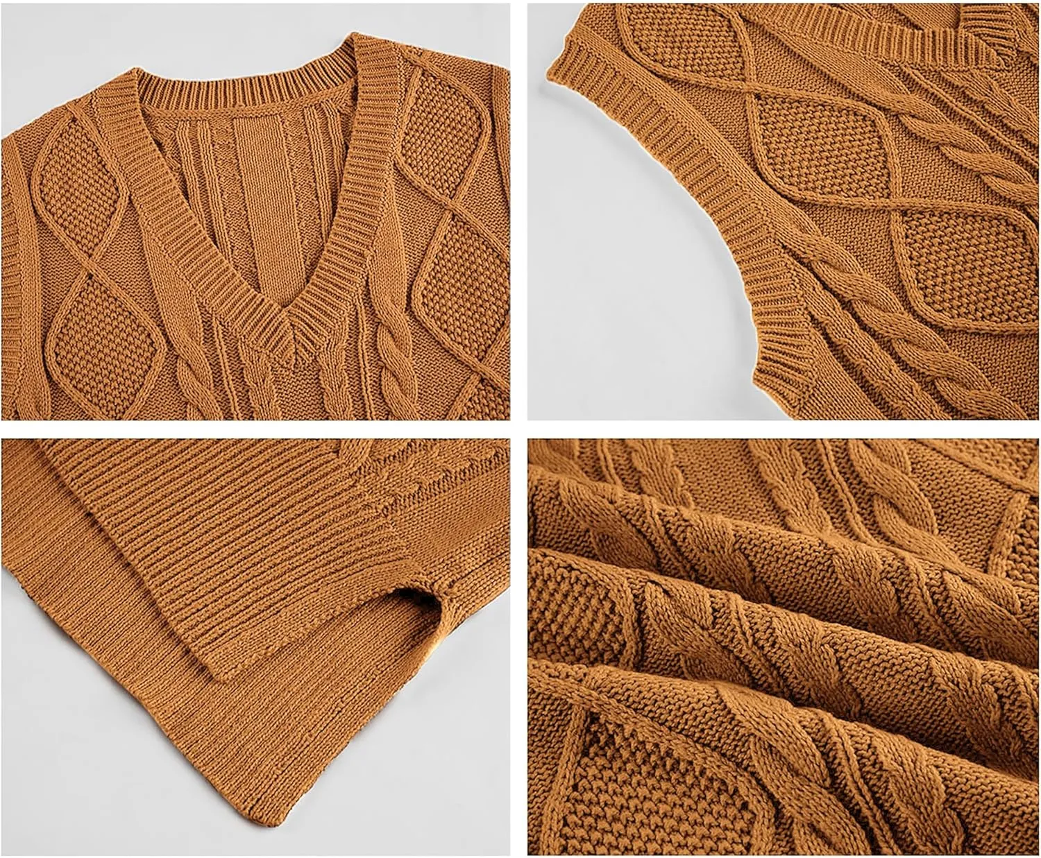 Sweater Vest for Women V Neck Sleeveless Knit Solid Casual Ribbed Preppy Pullover Tops