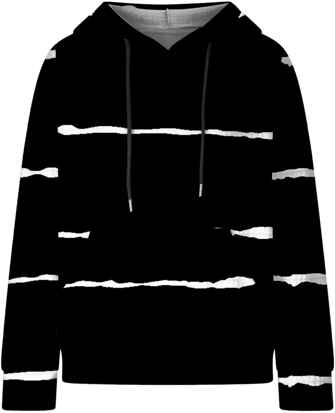 Sweatshirt for Womens Fashion Waffle Long Sleeve Striped Hoodies Casual Loose Lightweight Drawstring Pullover Shirts