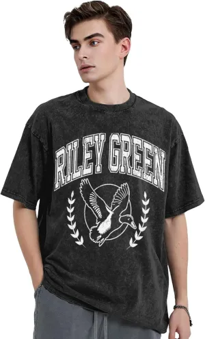 T Shirts for Men Oversized Loose Fit Tshirt Heavy Cotton Washed Vintage Tee Unisex