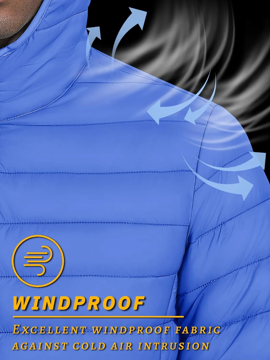 TACVASEN Men's Hooded Puffer Water-Repellent Down Alternative Jacket Insulated Lightweight Windbreaker Quilted Coat