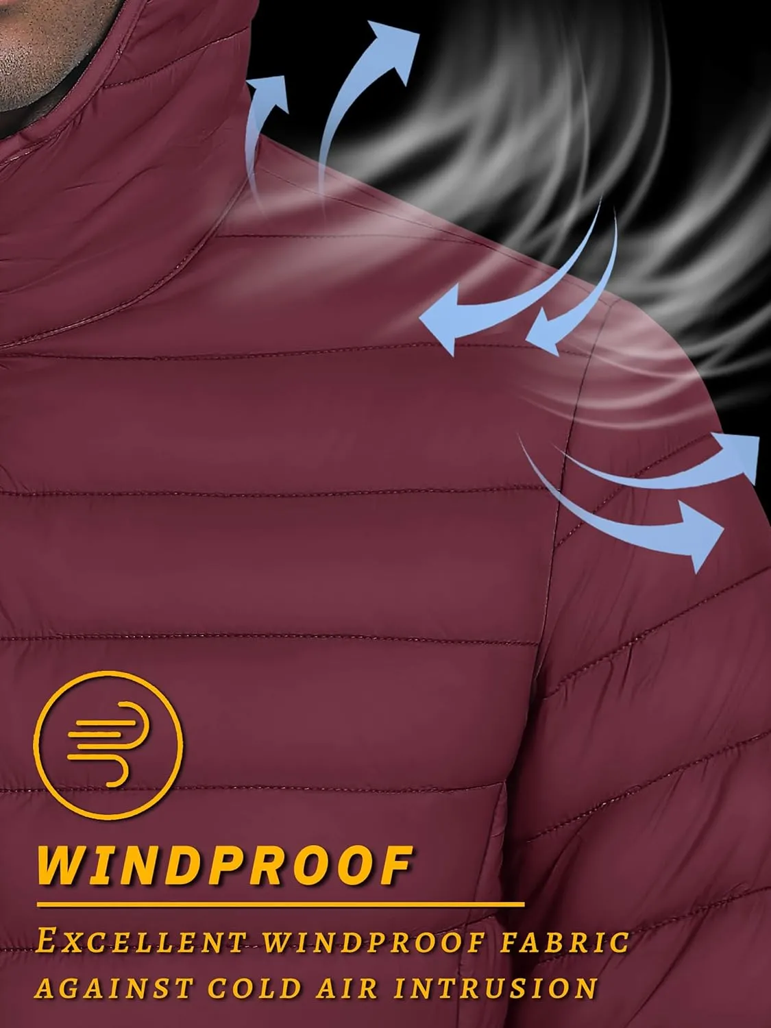 TACVASEN Men's Hooded Puffer Water-Repellent Down Alternative Jacket Insulated Lightweight Windbreaker Quilted Coat