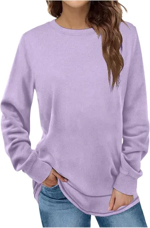 TANGNADE Womens Oversized Sweatshirts Long Sleeve Crewneck Dressy Casual Pullover Lightweight Fall Tunic Tops Blouses