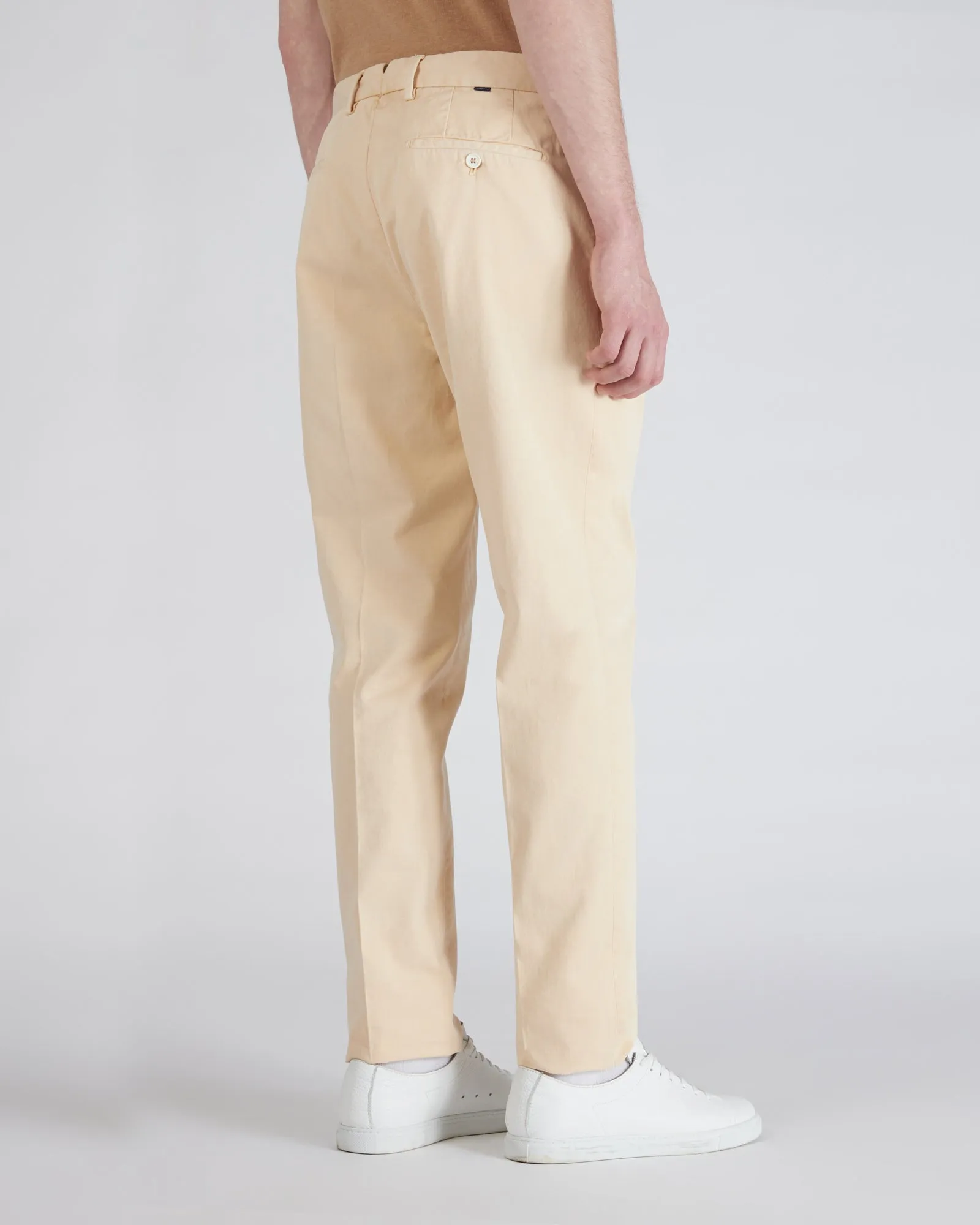 Tapered-fit cotton trousers