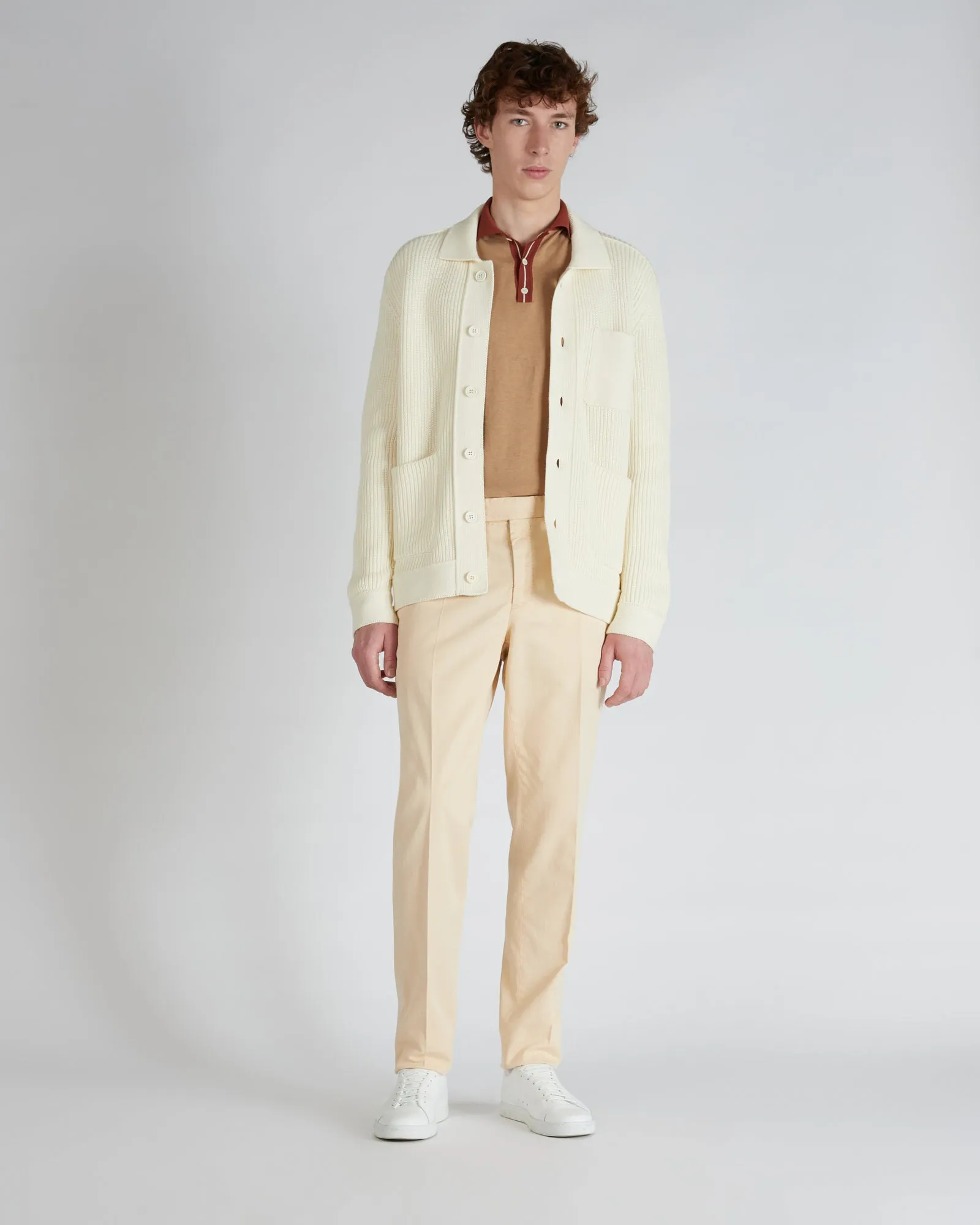 Tapered-fit cotton trousers