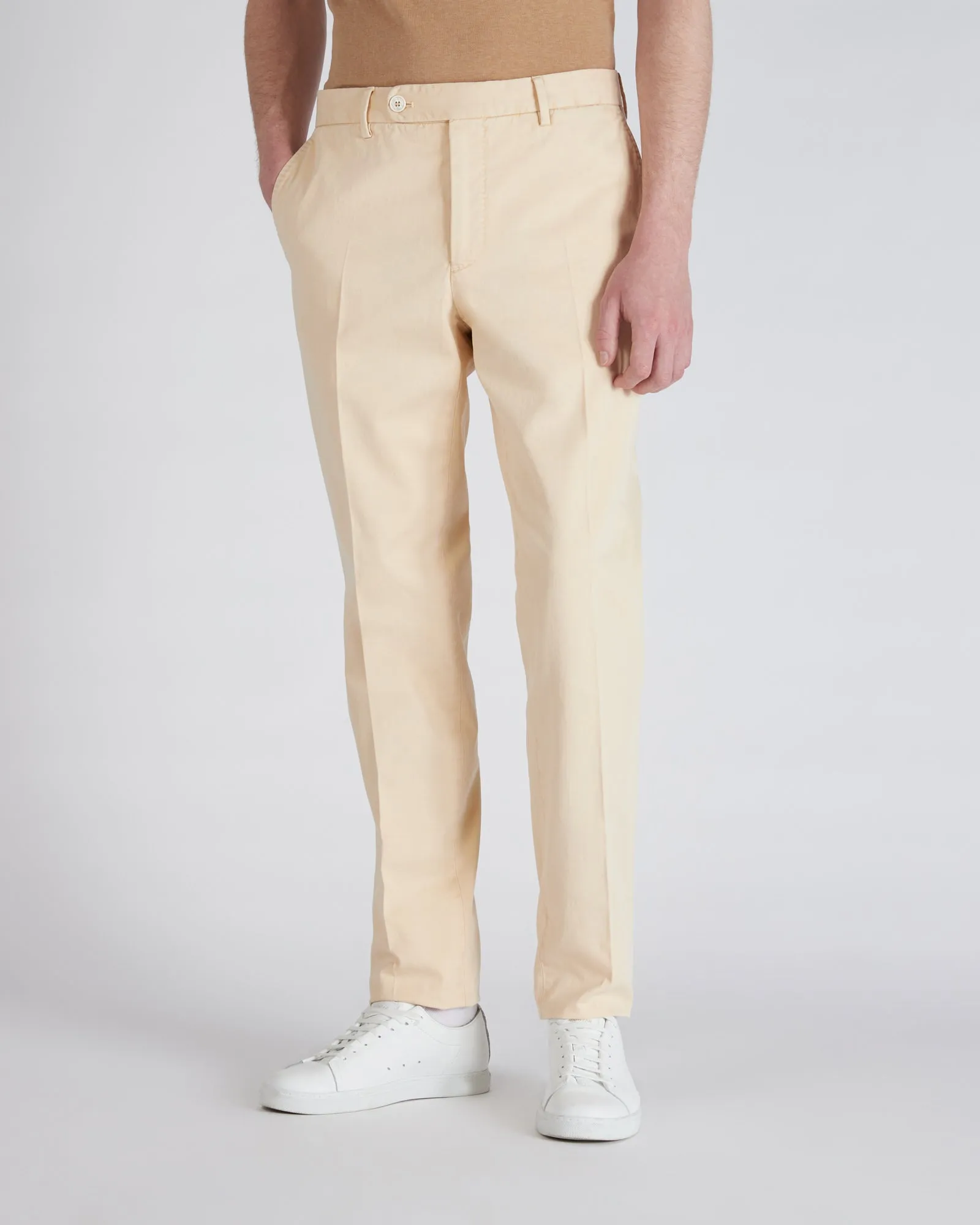 Tapered-fit cotton trousers