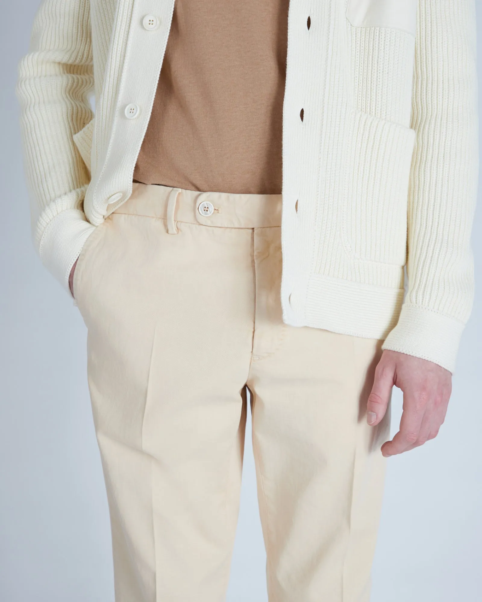 Tapered-fit cotton trousers