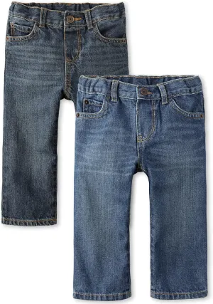 The Children's Place Baby and Toddler Boys' Basic Straight Leg Jeans, Multipack