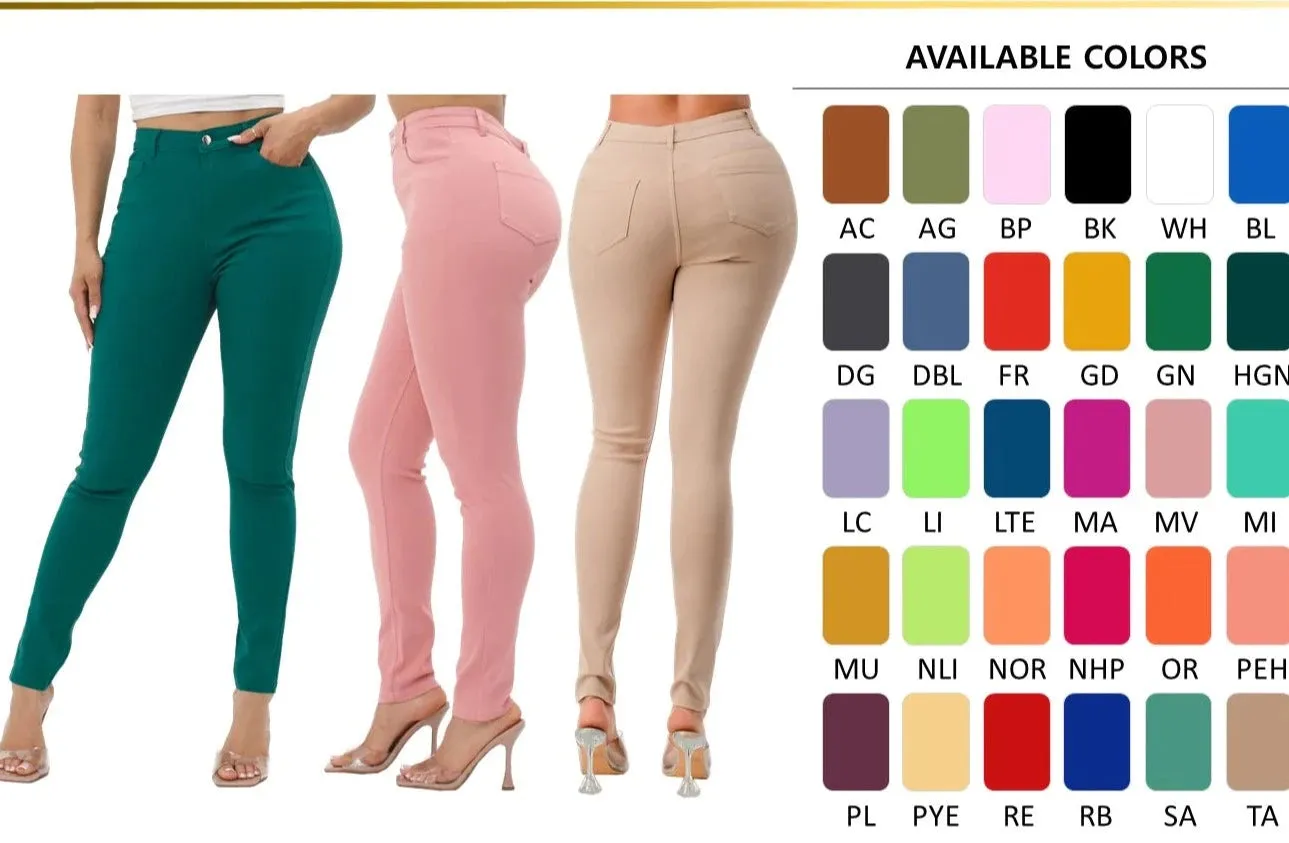 THE LUXE NK FLY GIRL  COLORFUL SUPER STRETCH HIGH WAIST JEANS-BLACKS & WHITES