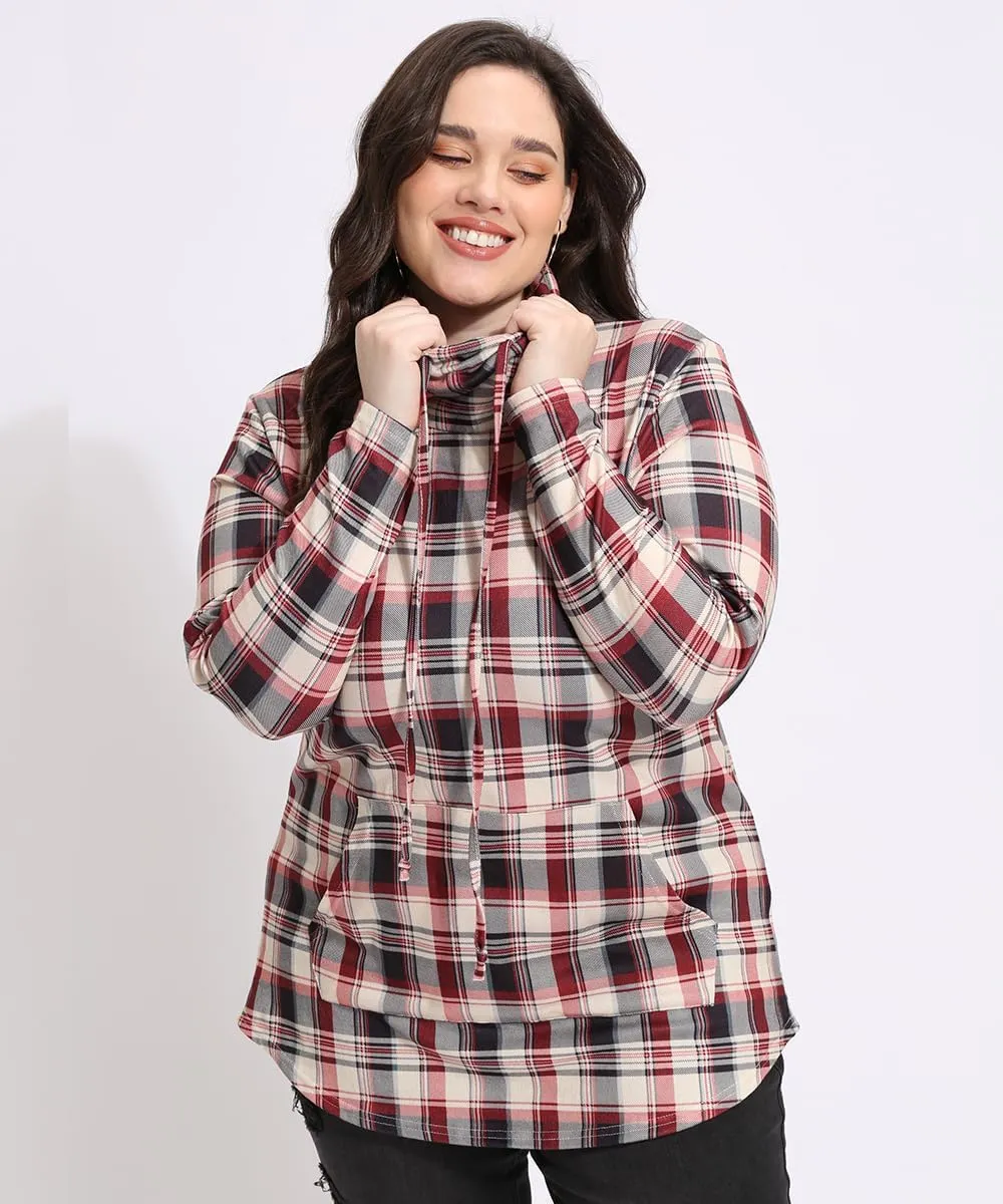 TIYOMI Plus Size Hoodies for Women Color Block Tops Drawstring Hooded Tunic Blouses Pullover T Shirts