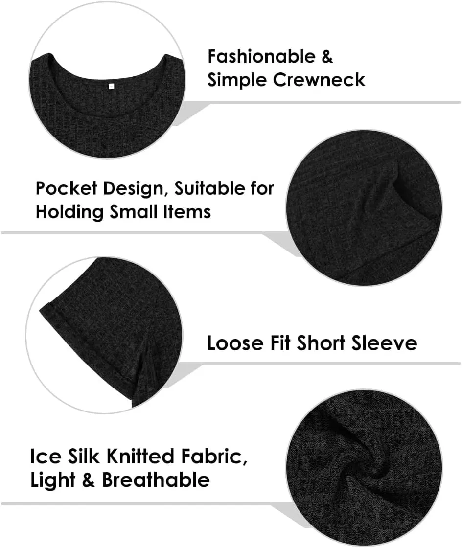 TIYOMI Plus Size Shirts for Women Pocket Long Tunic Tops Summer Casual T-Shirts XL-5XL