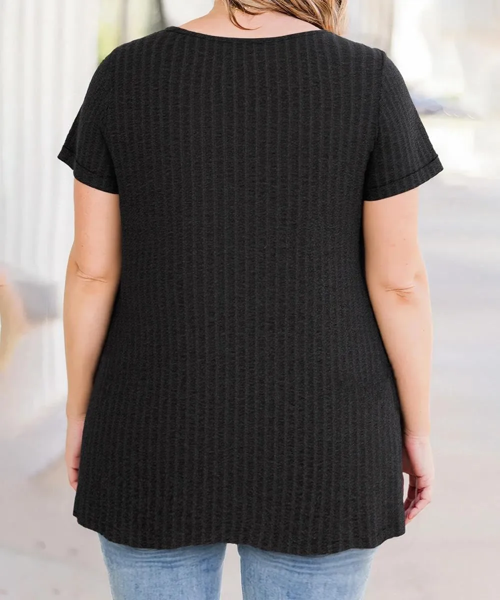 TIYOMI Plus Size Shirts for Women Pocket Long Tunic Tops Summer Casual T-Shirts XL-5XL