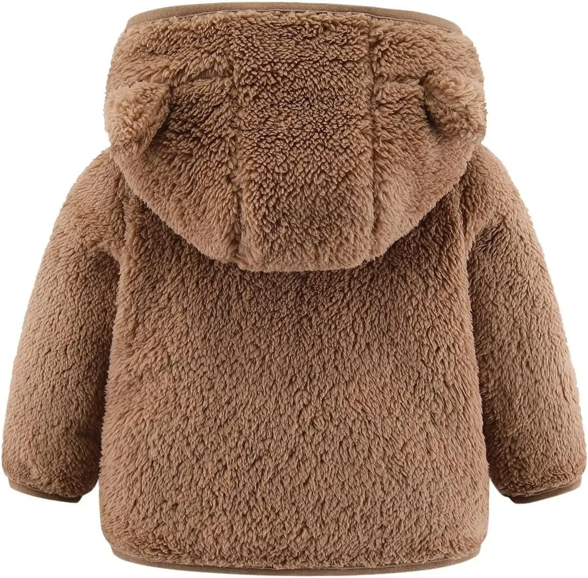 Toddler Boys Girls Winter Down Coat Soft Cotton Padded Jacket Cute Cartoon Bear Ears Thick Hooded Jacket