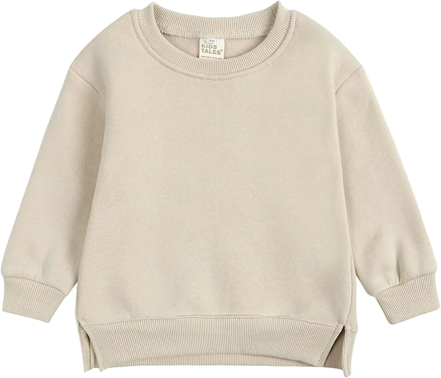 Toddler Kids Baby Boy Girl Crewneck Sweatshirt Long Sleeve Fleece Pullover Tops Casual Spring Fall Clothes