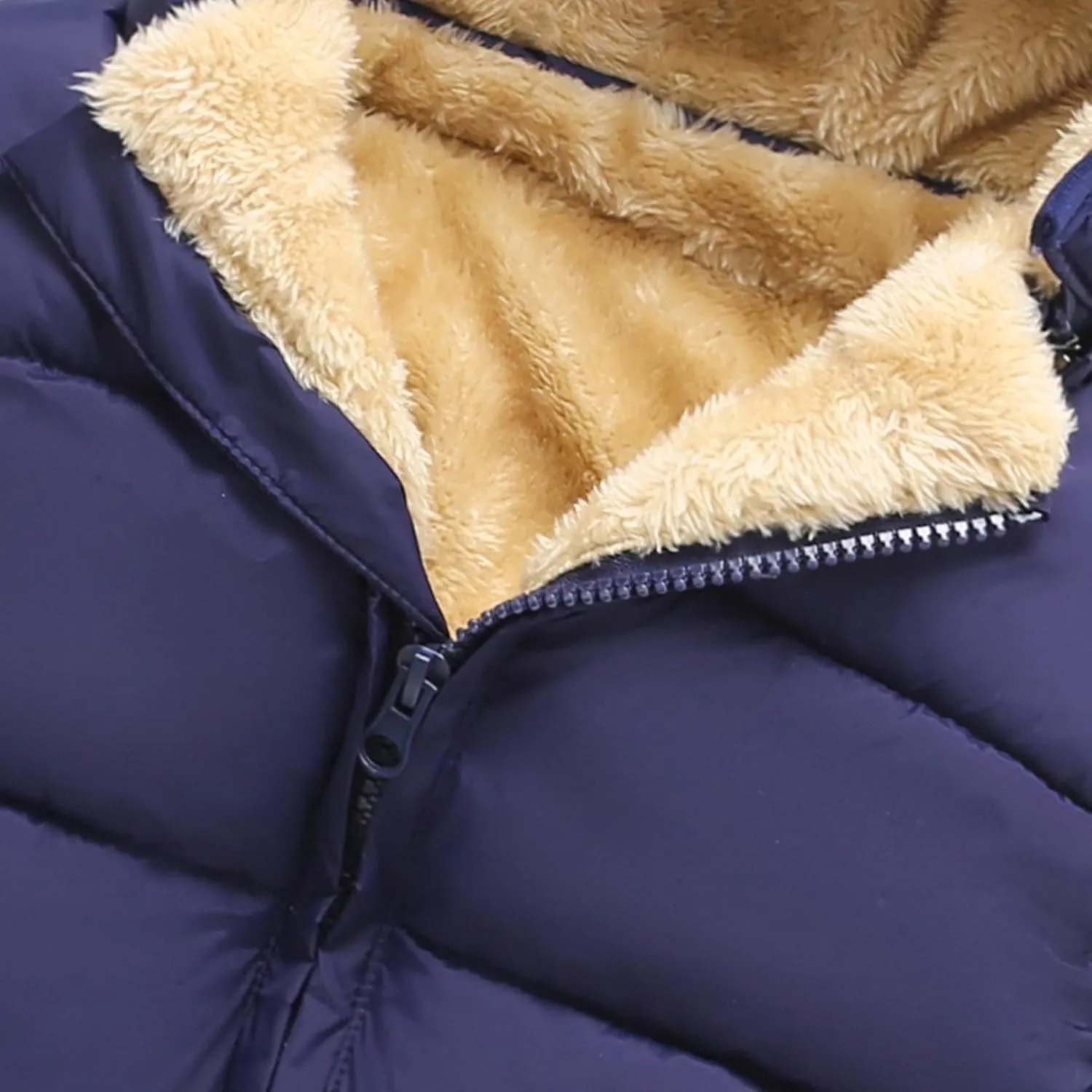 Toddler Winter Puffer Vest Fleece Hooded Sleeveless Jacket Padded Down Waistcoat Outwear for Baby Boys Girls
