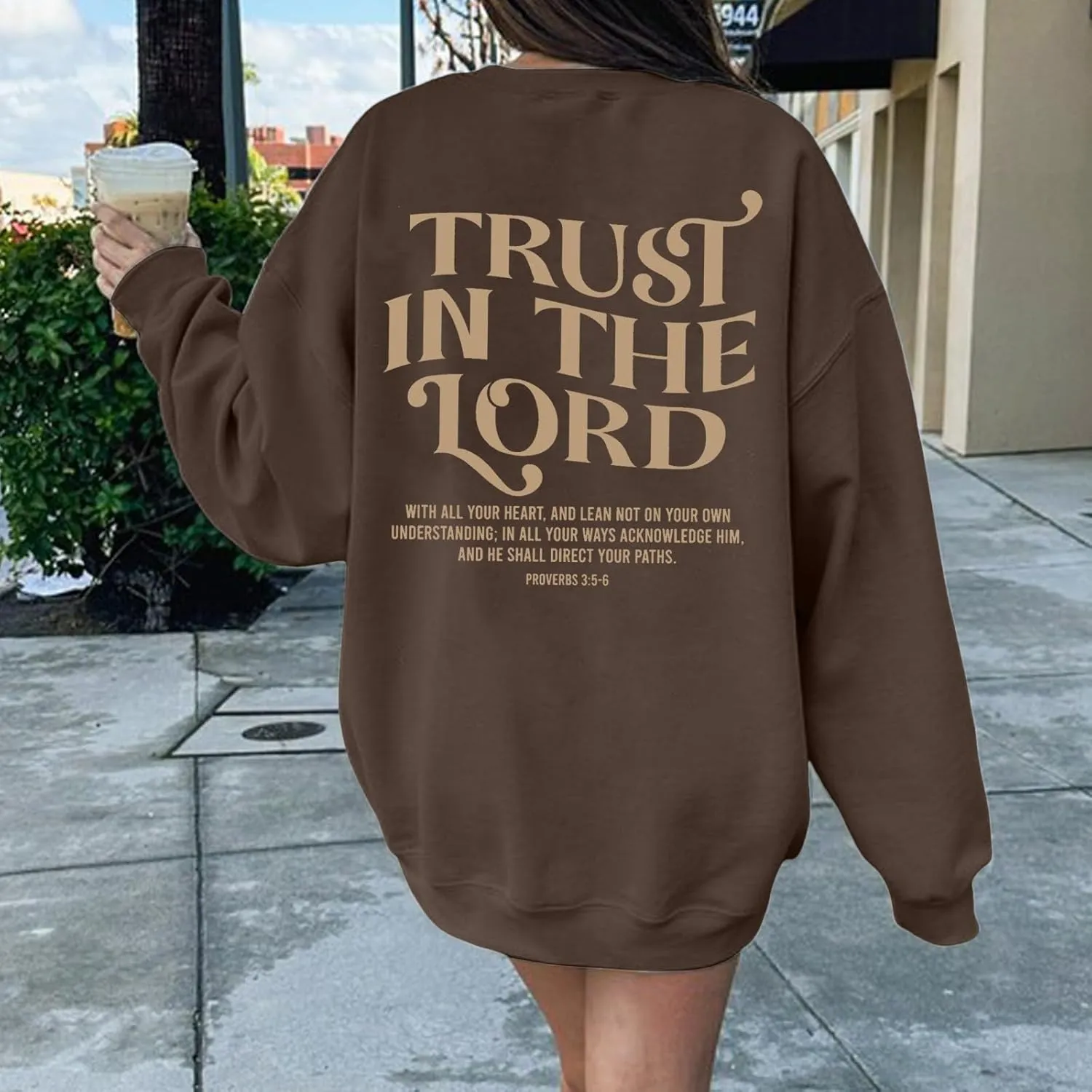 Trust in the Lord Christian Bible Verse Hoodies Jesus Saves Faith Sweatshirt Pullover Tops Harajuku Streetwear
