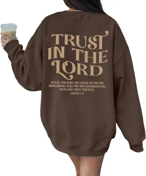 Trust in the Lord Christian Bible Verse Hoodies Jesus Saves Faith Sweatshirt Pullover Tops Harajuku Streetwear