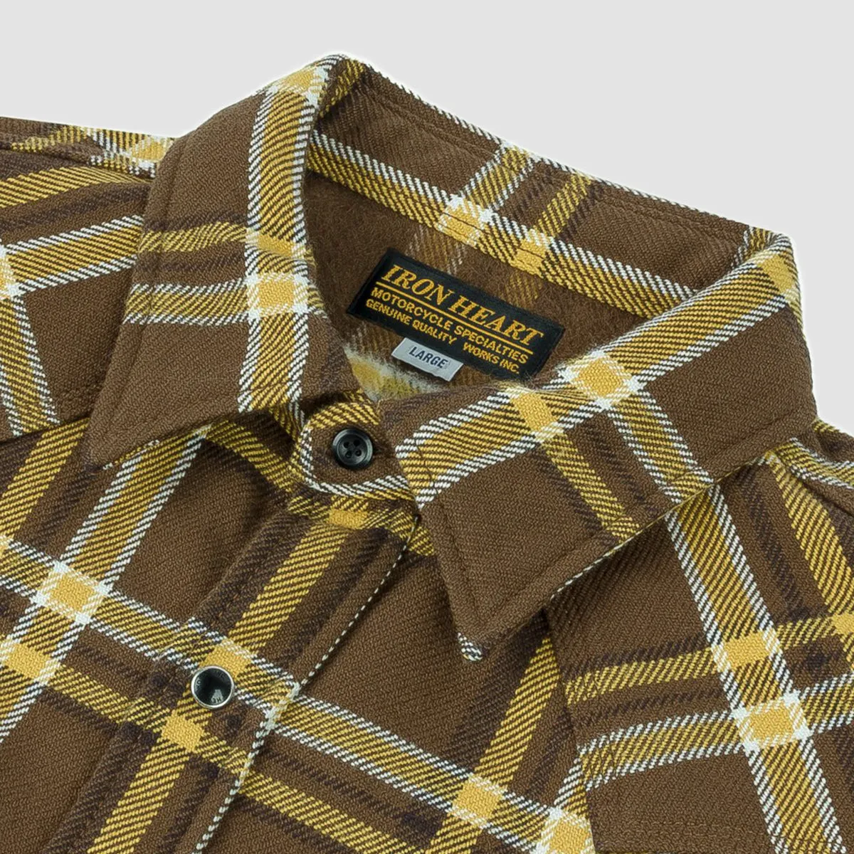 Ultra Heavy Flannel Crazy Check Western Shirt  Brown