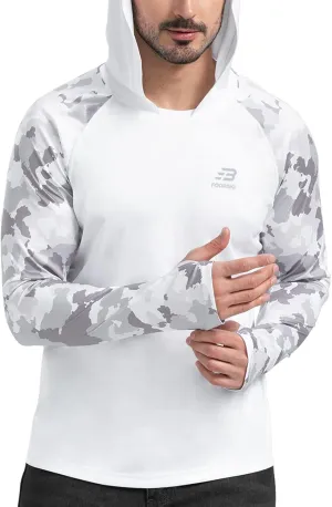UPF 50  Long Sleeve Men Sun Hoodie SPF T-Shirts Fishing Rash Guard Running workout shirts