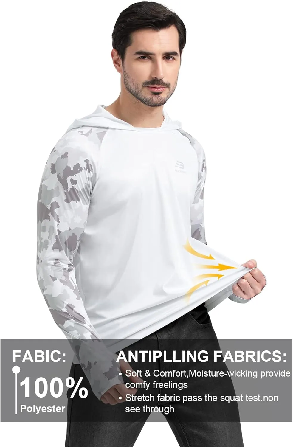 UPF 50  Long Sleeve Men Sun Hoodie SPF T-Shirts Fishing Rash Guard Running workout shirts