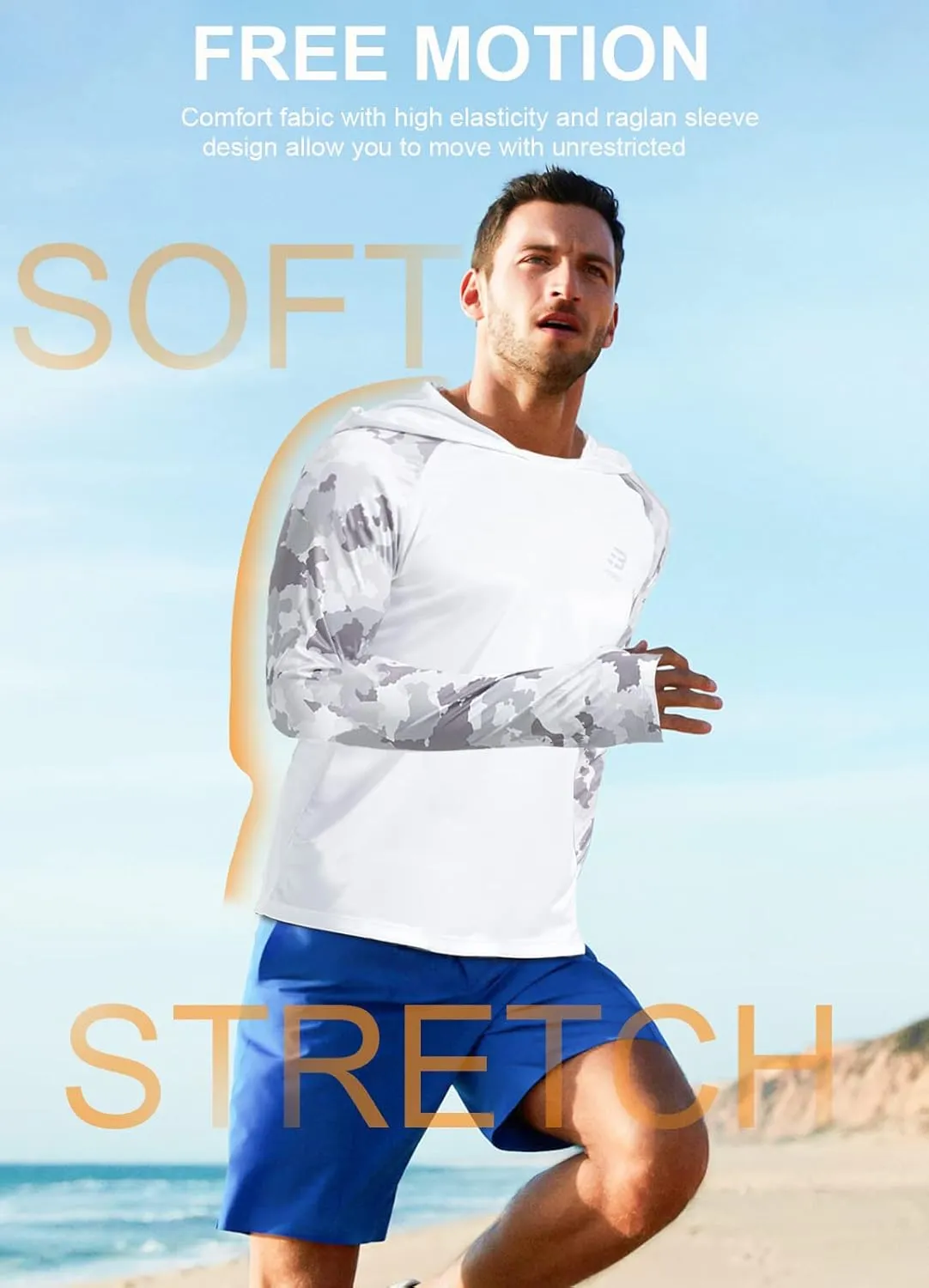 UPF 50  Long Sleeve Men Sun Hoodie SPF T-Shirts Fishing Rash Guard Running workout shirts