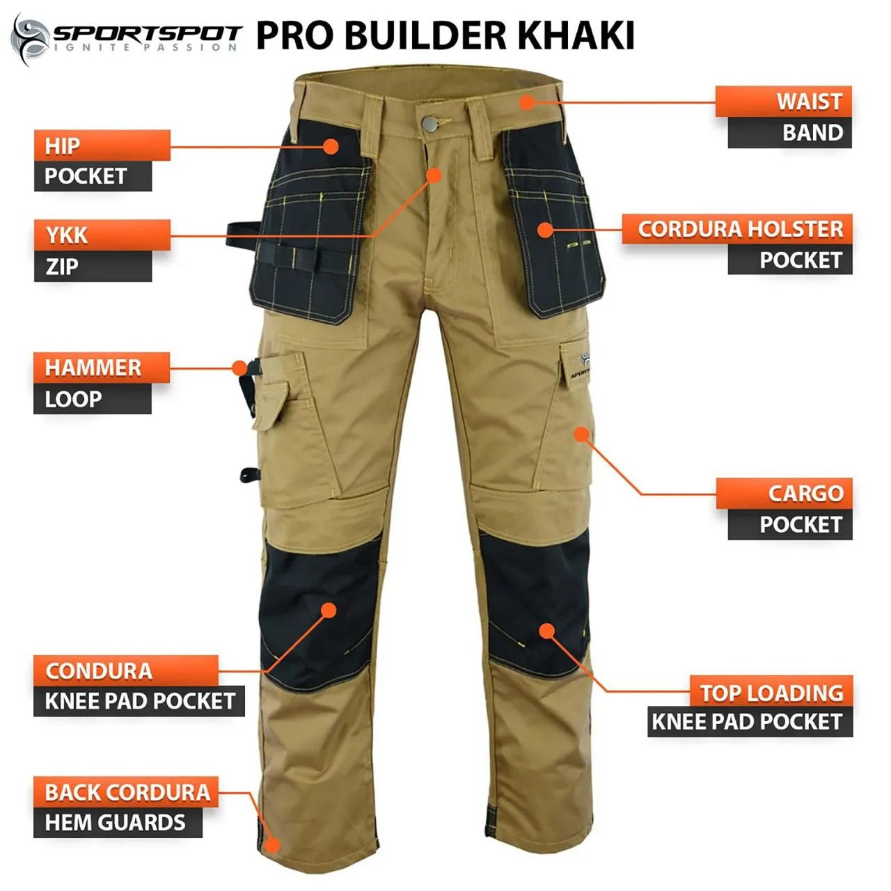 Urban Tactical Cargo Work Pants for Men - Heavy-Duty Knee Pads and Multiple Pockets