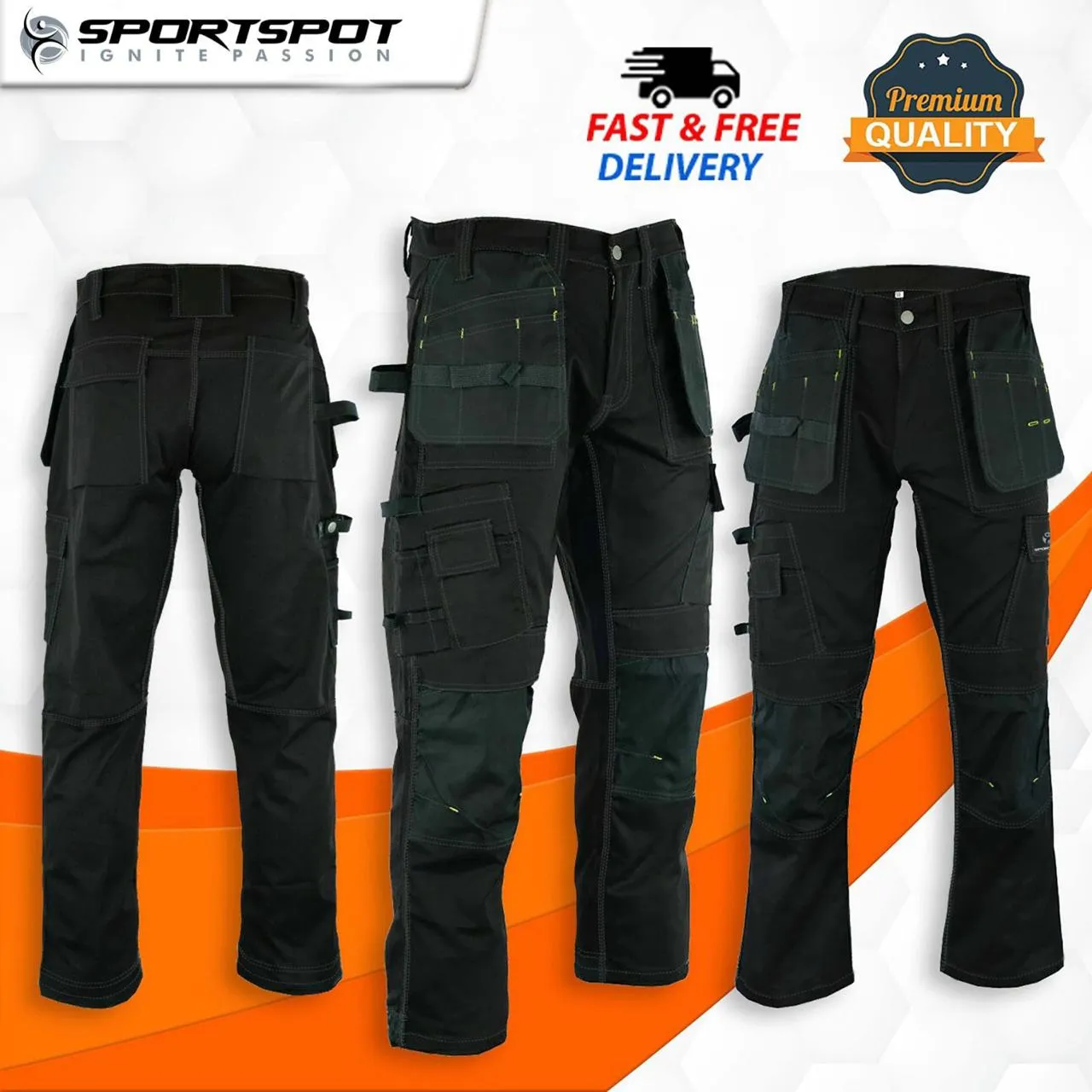 Urban Tactical Cargo Work Pants for Men - Heavy-Duty Knee Pads and Multiple Pockets