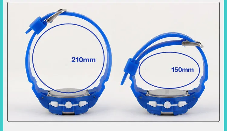 V2A Kids Blue LED Backlight Stainless Steel Case Waterproof Digital Sports Casual Watch For Boys And Girls