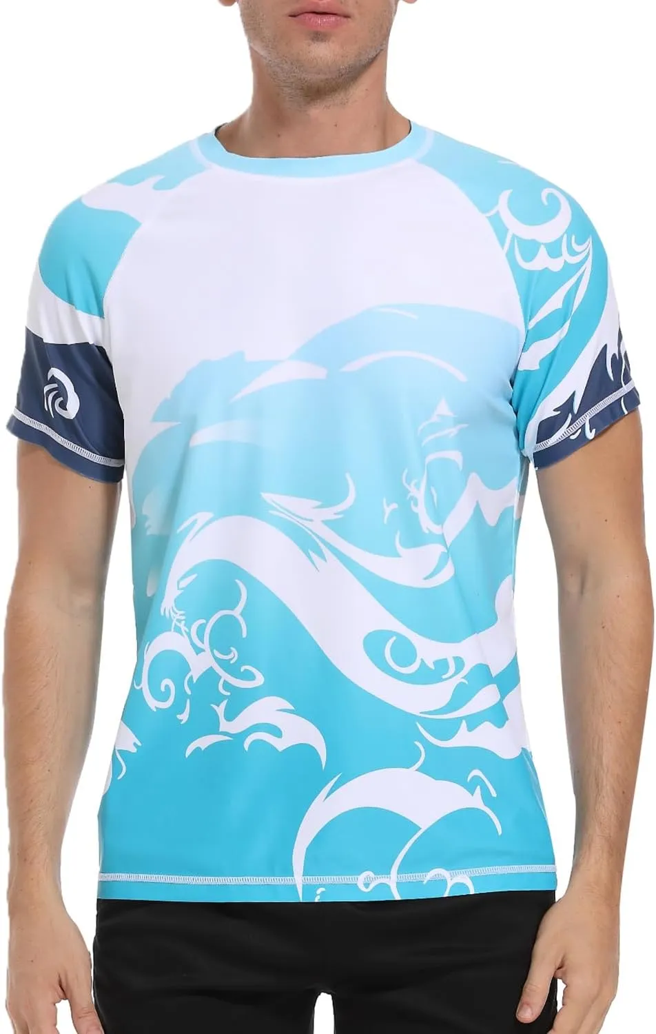 VAYAGER Men's Swim Shirts Rash Guard UPF 50  T Shirts Quick Dry Loose Fit Water Surfing Shirt