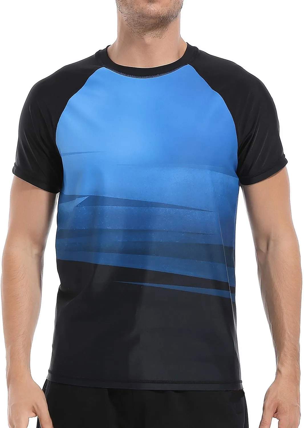 VAYAGER Men's Swim Shirts Rash Guard UPF 50  T Shirts Quick Dry Loose Fit Water Surfing Shirt