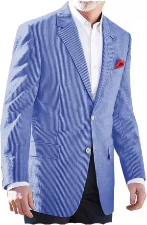 VENNYNG Men's Seersucker Suit Jacket Single Breasted Thin Blazer Coat for Weddings Easter Party Business
