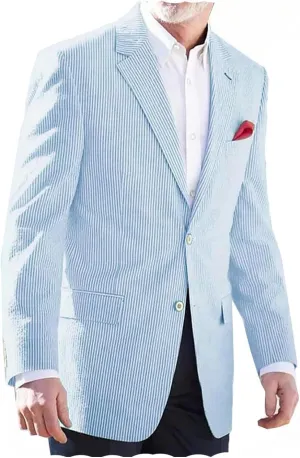 VENNYNG Men's Seersucker Suit Jacket Single Breasted Thin Blazer Coat for Weddings Easter Party Business